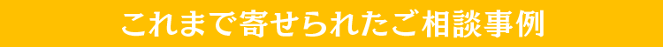 これまで寄せられたご相談事例