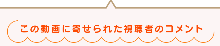 この動画に寄せられた視聴者のコメント